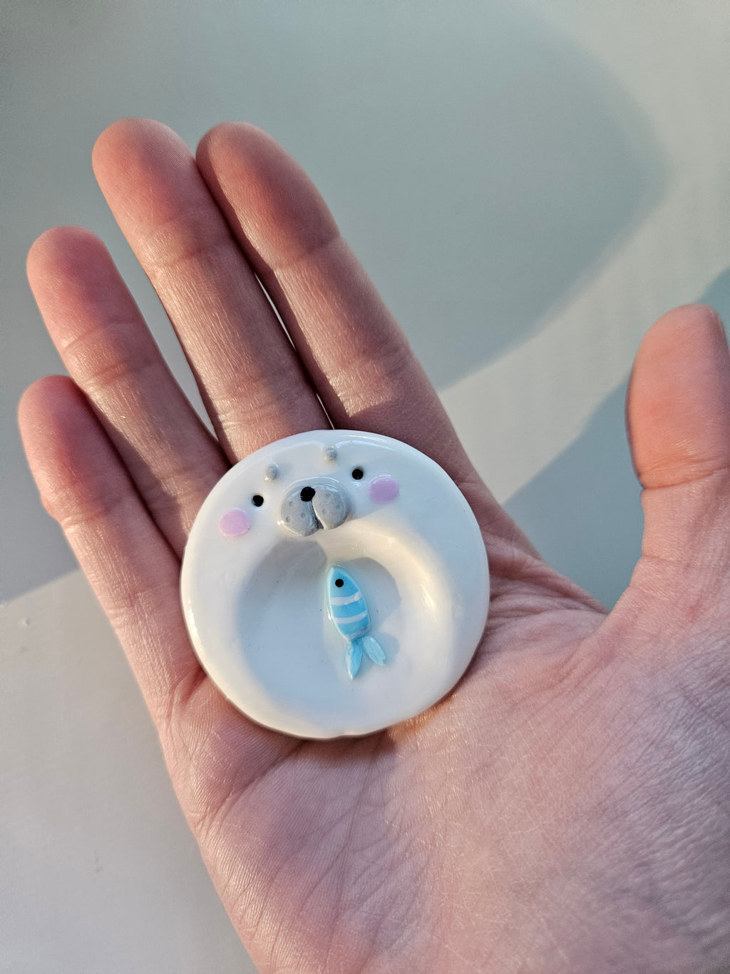 Seal With Fish Worry Stone
