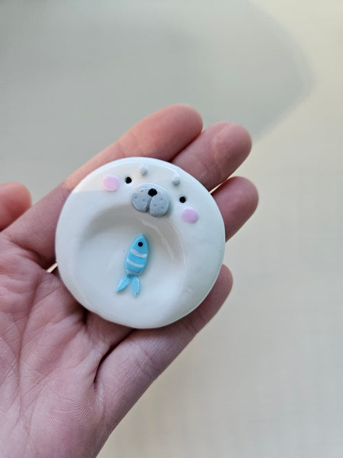 Seal With Fish Worry Stone