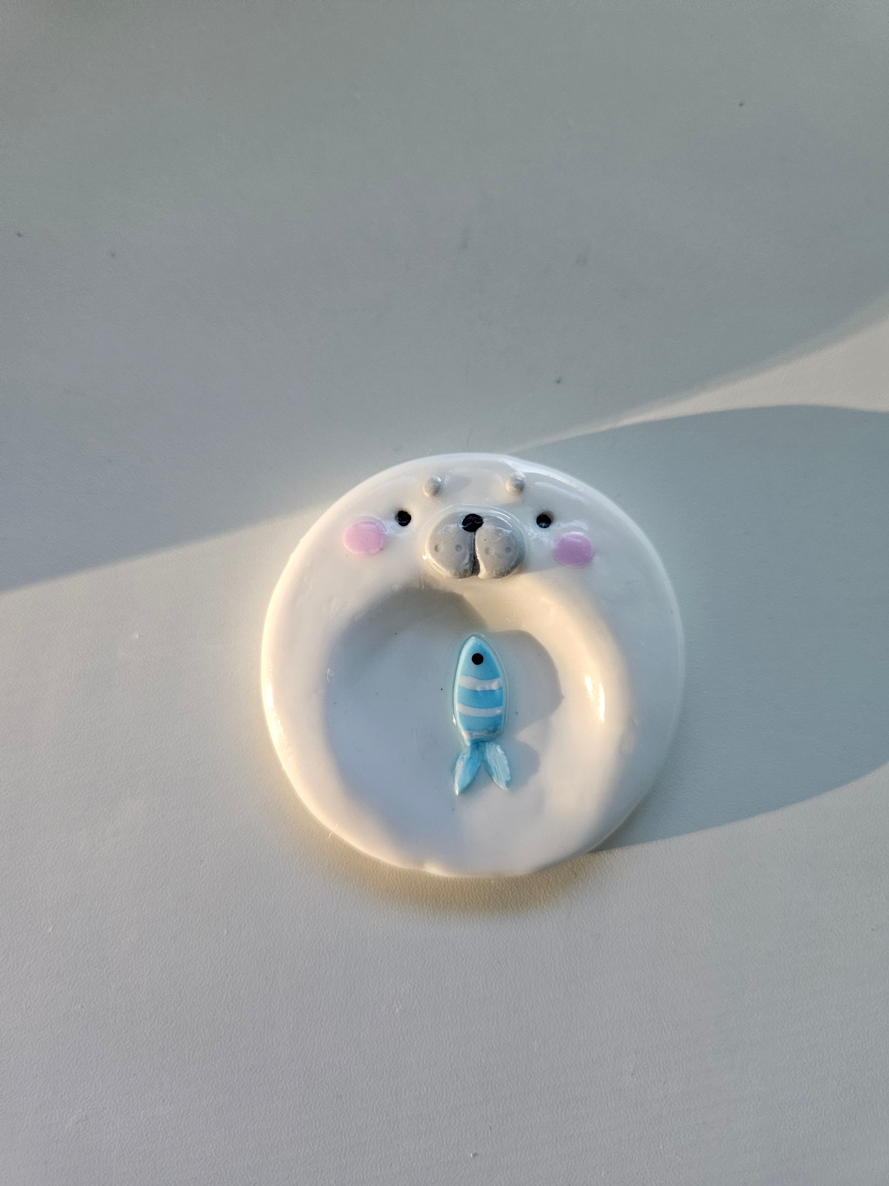 Seal With Fish Worry Stone