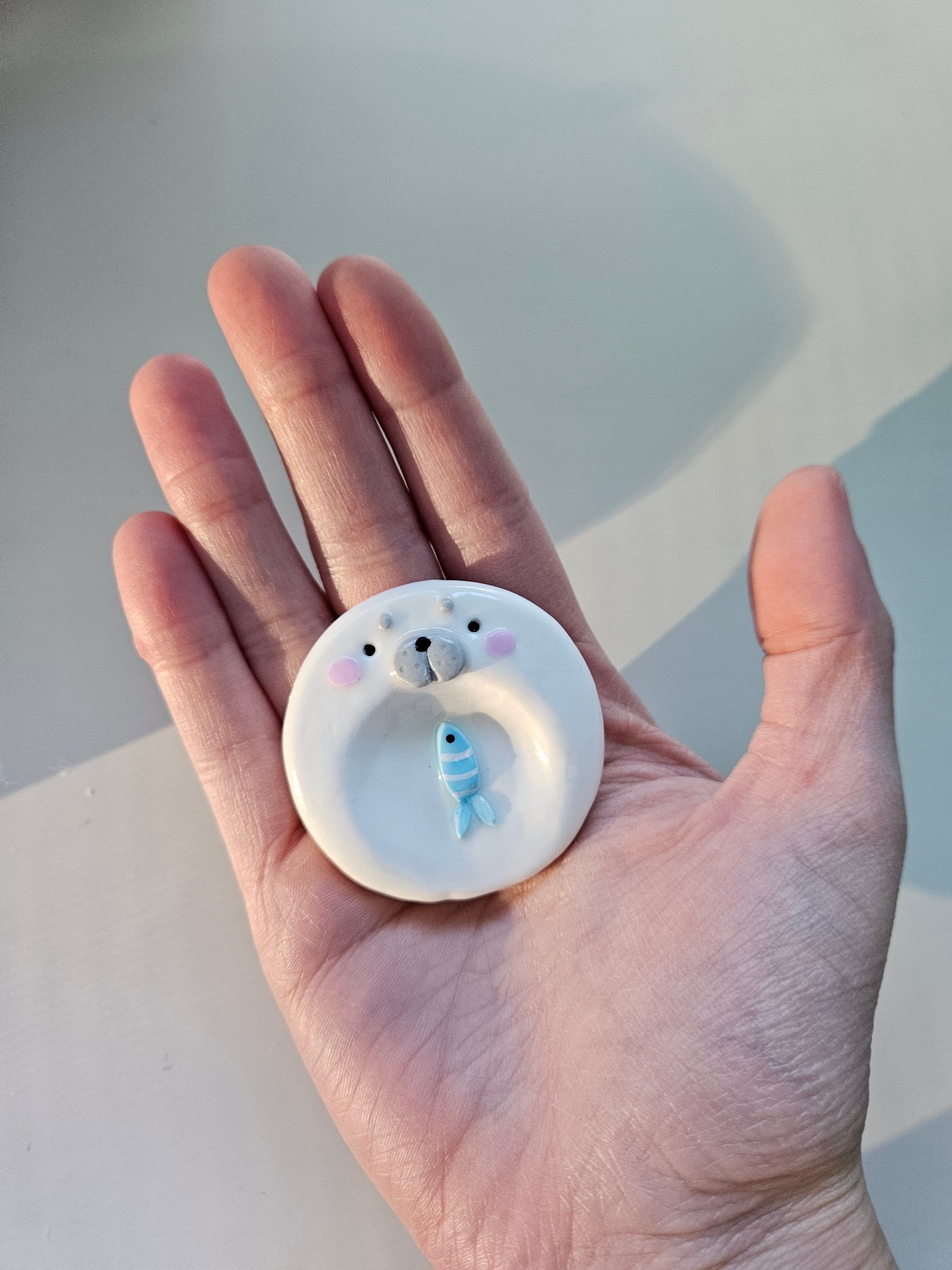 Seal With Fish Worry Stone