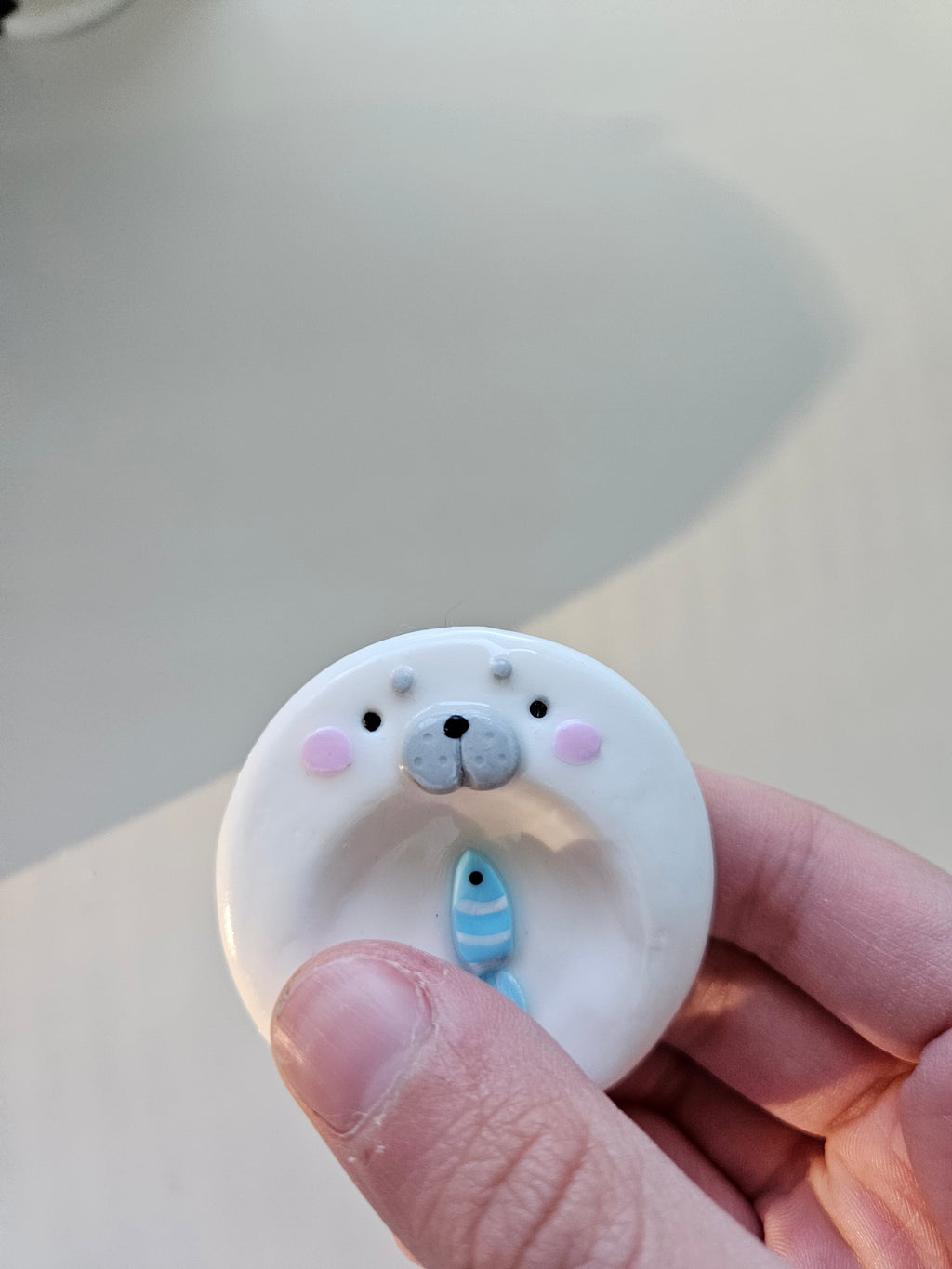 Seal With Fish Worry Stone