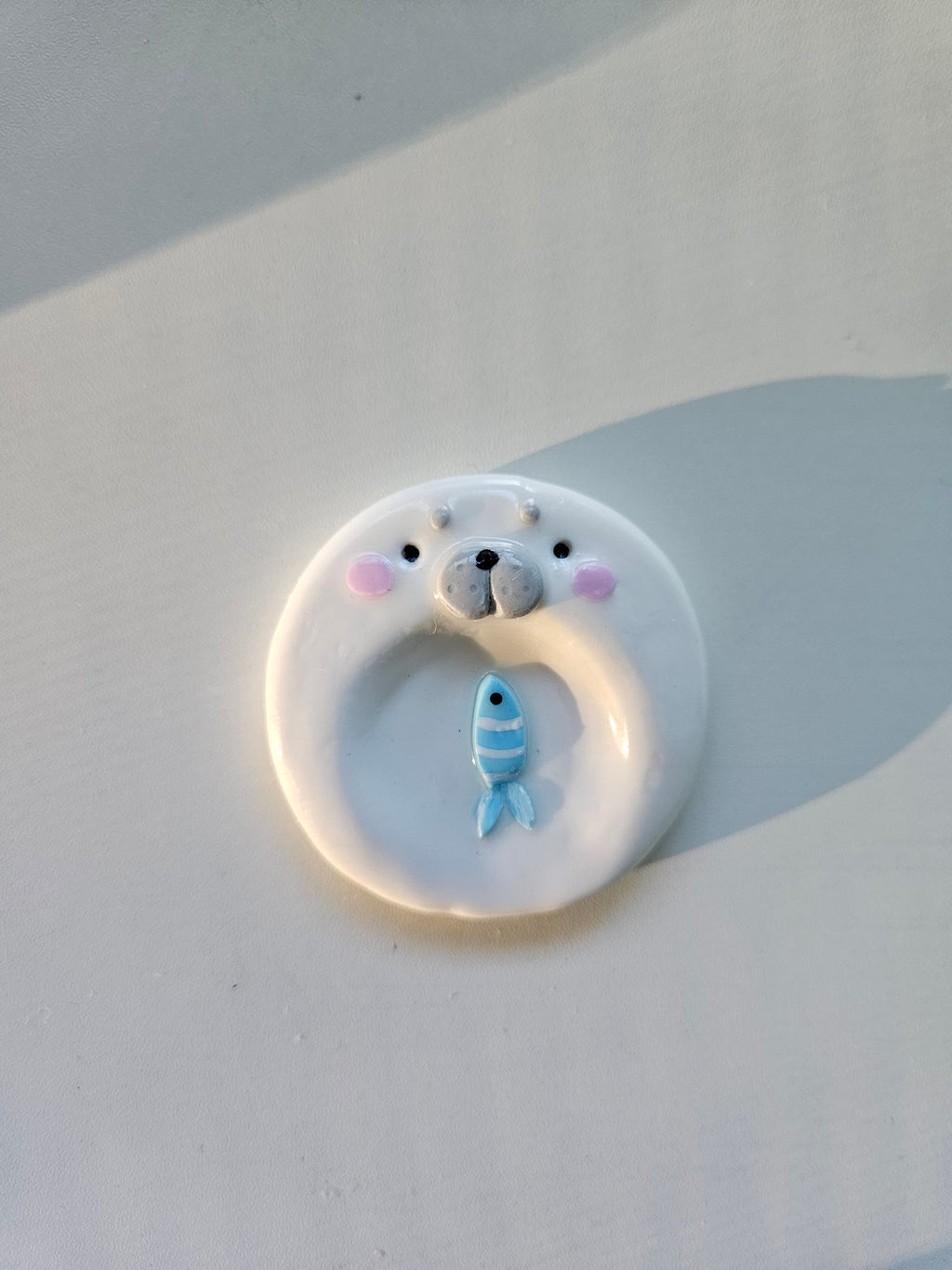 Seal With Fish Worry Stone