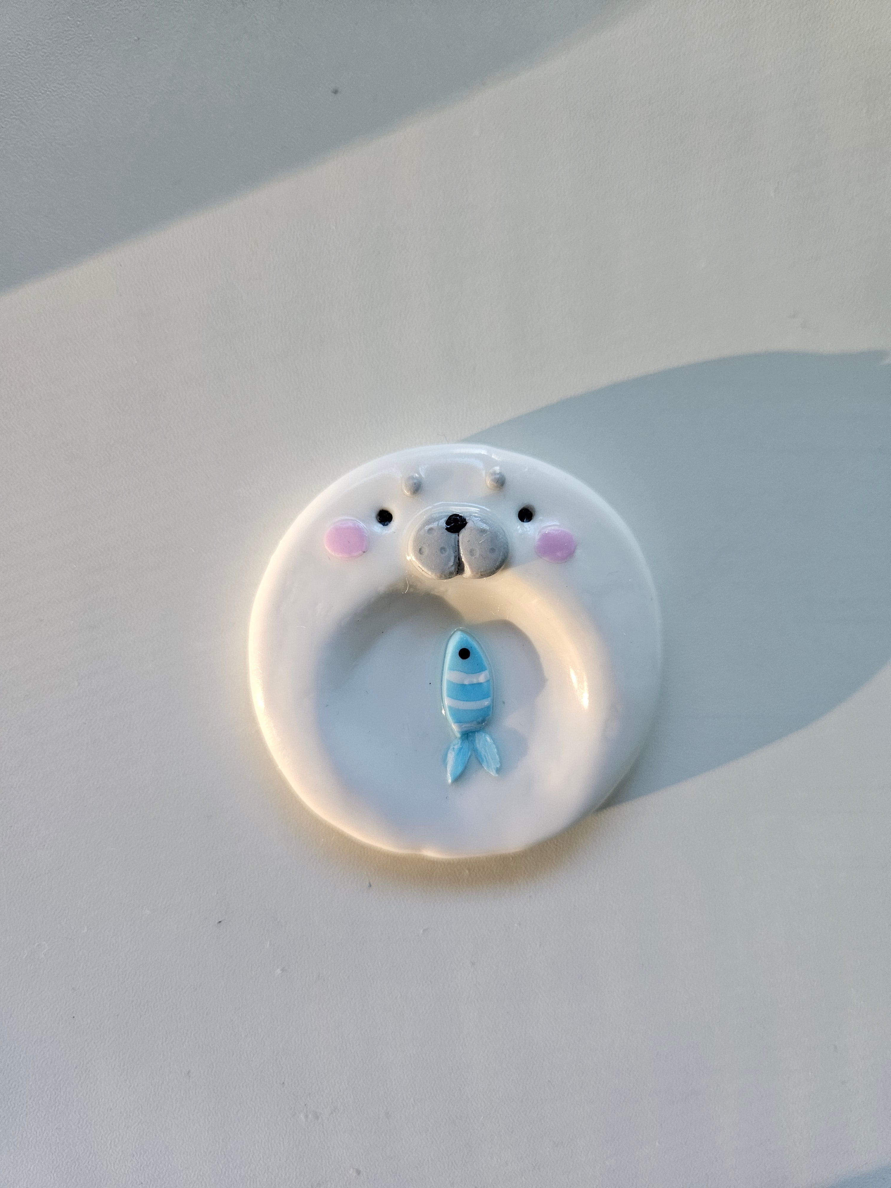Seal With Fish Worry Stone
